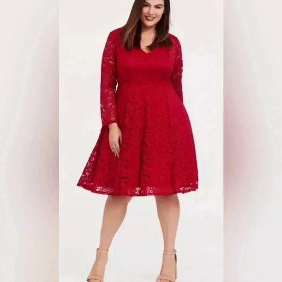 Torrid NWT mini Skater Lace Dress Red 4X - Picture 11 of 11